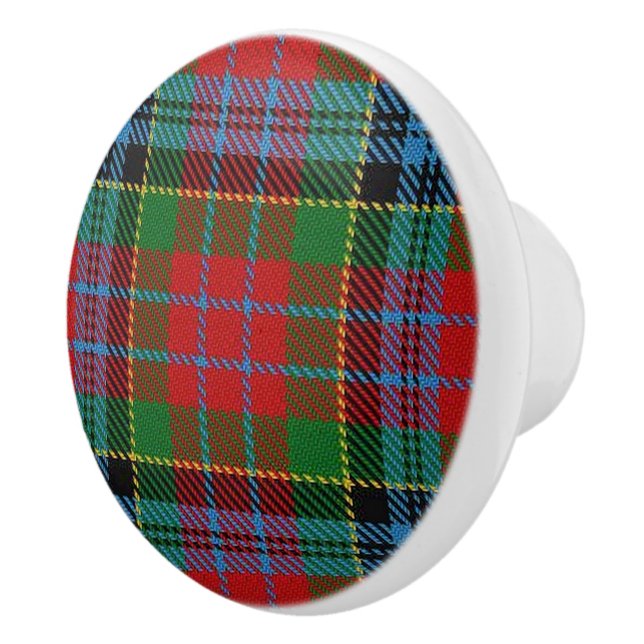 Pomo De Cerámica Clan de Grandeur Escocés Kidd Tartan Plaid (Derecha)