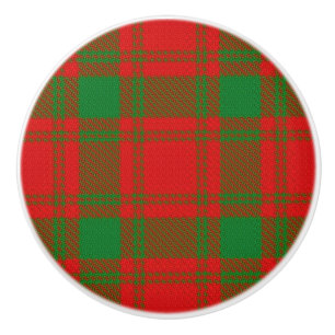 Pomo De Cerámica Clan de Grandeur Escocés MacQuarrie Tartan Plaid