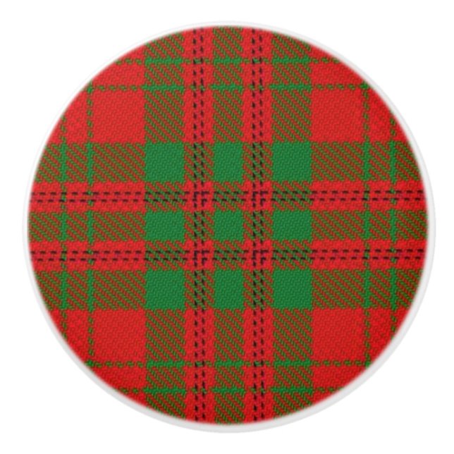 Pomo De Cerámica Clan de Grandeza Escocesa Livingstone Tartan Plaid (Anverso)