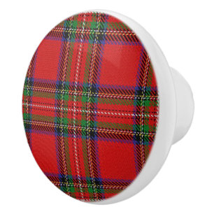 Pomo De Cerámica Clan de grandeza escocesa Stewart Tartan Plaid
