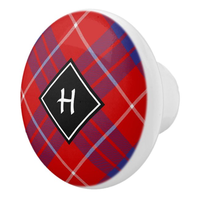 Pomo De Cerámica Clan Hamilton Red Tartan Ceramic Knob (Derecha)