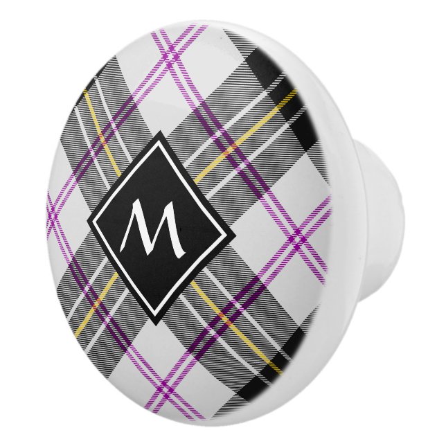 Pomo De Cerámica Clan MacPherson Vestido Tartan Ceramic Knob (Derecha)