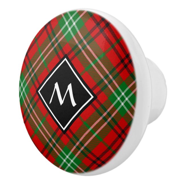 Pomo De Cerámica Clan Morrison Red Tartan Ceramic Knob (Derecha)