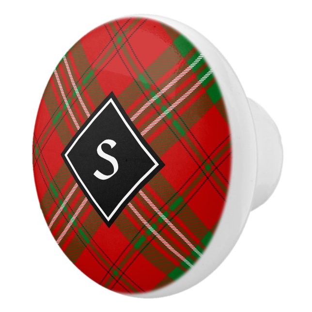 Pomo De Cerámica Clan Scott Red Tartan Ceramic Knob (Derecha)