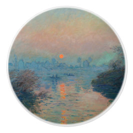 Pomo De Cerámica Claude Monet - Atardecer en el Sena en Lavacourt