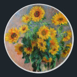 Pomo De Cerámica Claude Monet - Bouquet de girasoles<br><div class="desc">Bouquet de girasoles / Bouquet de torres - Claude Monet,  Oil on Canvas,  1881</div>