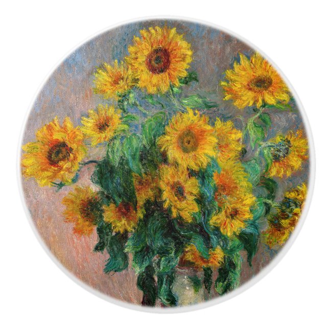 Pomo De Cerámica Claude Monet - Bouquet de girasoles (Anverso)