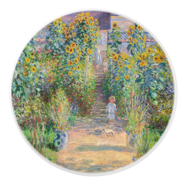 Pomo De Cerámica Claude Monet - El jardín del artista en Vetheuil (Anverso)