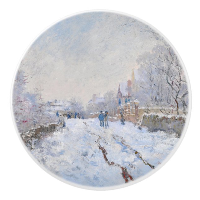 Pomo De Cerámica Claude Monet - Escena de nieve en Argentina (Anverso)
