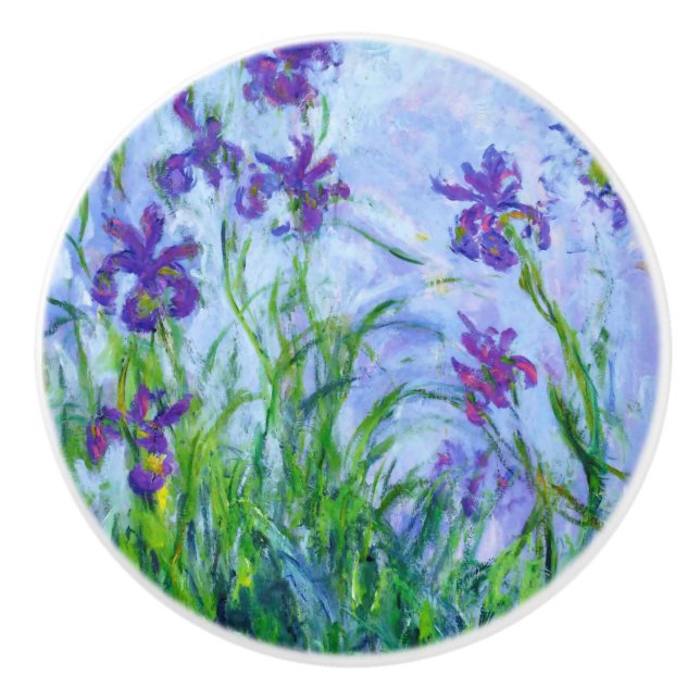 Pomo De Cerámica Claude Monet "Iris morados" (Anverso)