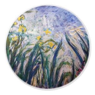 Pomo De Cerámica Claude Monet - Irlandeses amarillos y morados