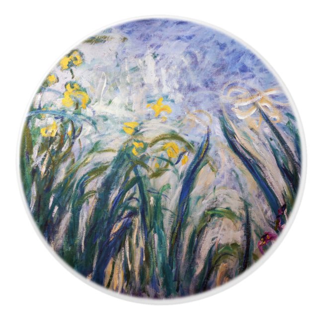 Pomo De Cerámica Claude Monet - Irlandeses amarillos y morados (Anverso)