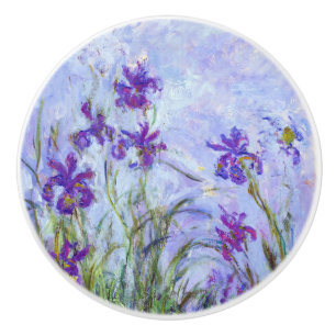 Pomo De Cerámica Claude Monet - Lilac Irises / Iris Mauves