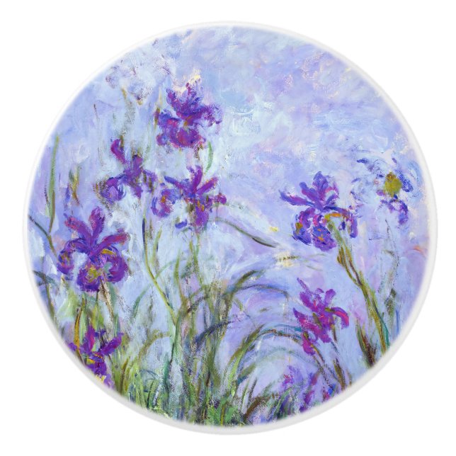 Pomo De Cerámica Claude Monet - Lilac Irises / Iris Mauves (Anverso)