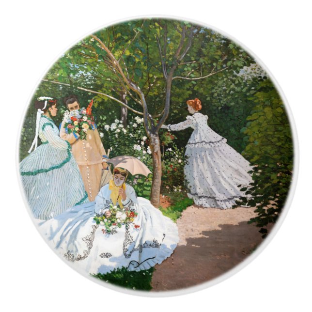 Pomo De Cerámica Claude Monet - Mujeres en el jardín (Anverso)