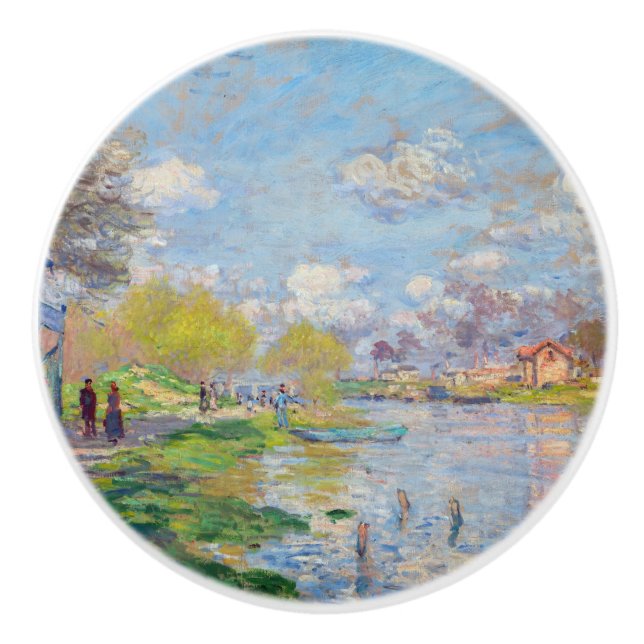 Pomo De Cerámica Claude Monet - Primavera por el Sena (Anverso)