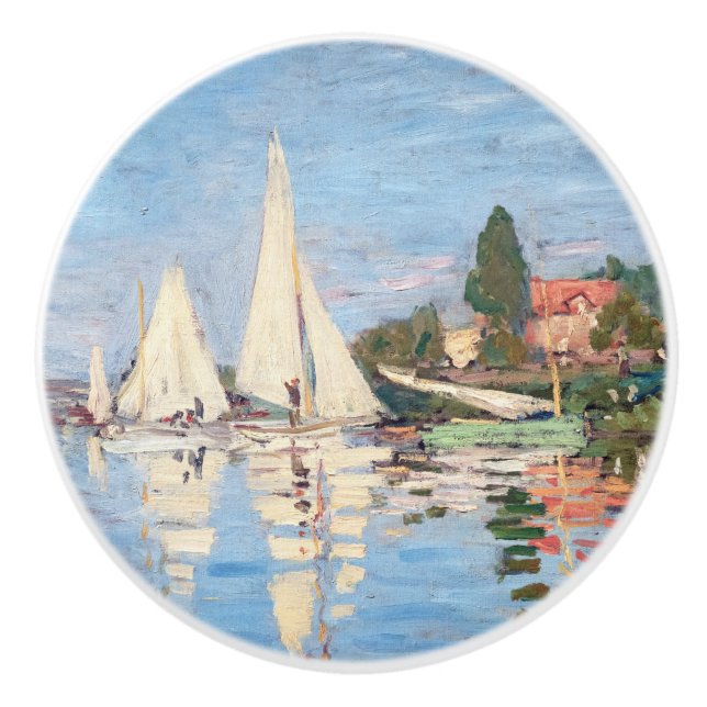 Pomo De Cerámica Claude Monet - Regattas en Argenteuil (Anverso)
