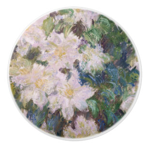 Pomo De Cerámica Claude Monet - White Clematis