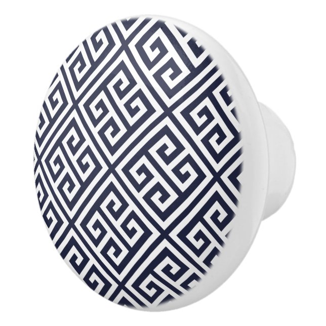 Pomo De Cerámica Clave griega azul de la marina (Derecha)