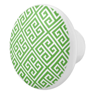 Pomo De Cerámica Clave griega verde