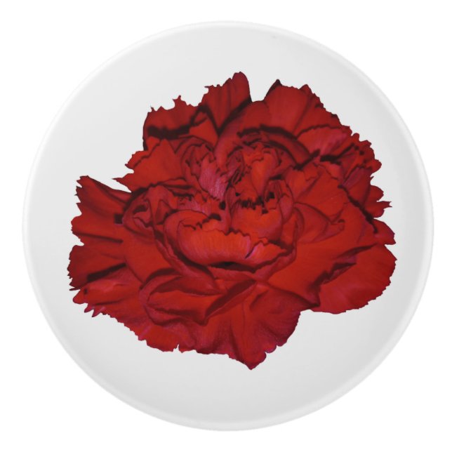 Pomo De Cerámica Clavel Rojo (Anverso)