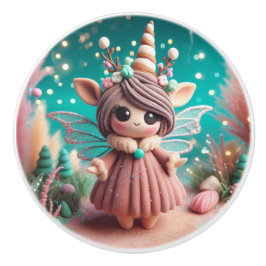 Pomo De Cerámica Clay Unicorn Angel