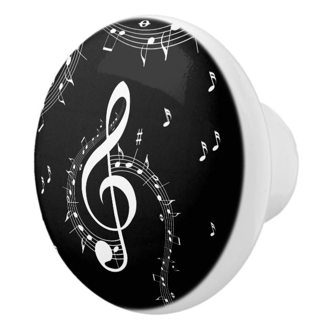 Pomo De Cerámica Climactic G Clef Music Black (Derecha)