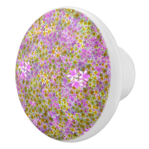 Pomo De Cerámica Clústeres De Flores Frangipanas Rosadas Y Amarilla