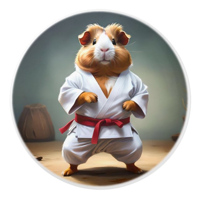Pomo De Cerámica Cobaya de Karate (Anverso)
