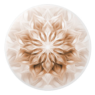 Pomo De Cerámica Cobre 3D Mandala Brillante