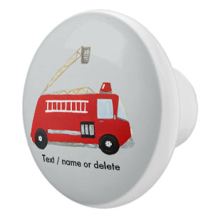 Pomo De Cerámica Coche de bomberos único