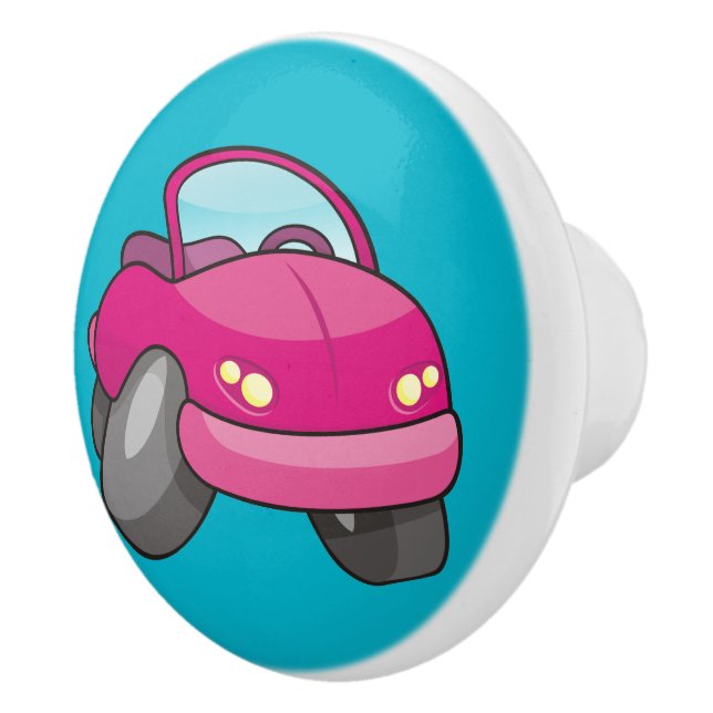 Pomo De Cerámica Coche Personalizado rosa (Derecha)