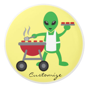 Pomo De Cerámica Cocina de Cocina de Alien Barbecue Thunder_Cove