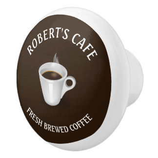 Pomo De Cerámica Coffee Bistros Cafe Personalizado