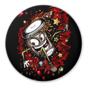 Pomo De Cerámica Coffee Burst