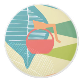 Pomo De Cerámica Coffee Carafe moderno de mediados de siglo