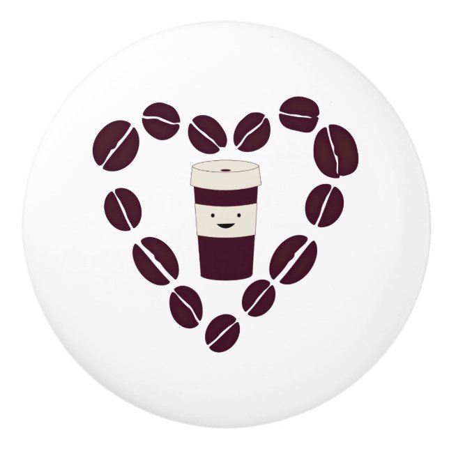 Pomo De Cerámica Coffee Cup Love (Anverso)