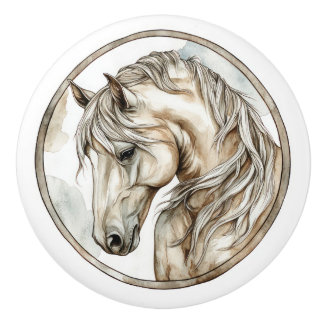 Pomo De Cerámica Colección de caballos salvajes y sin tiempo