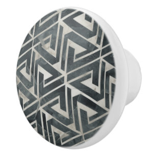 Pomo De Cerámica Colección de mosaicos neutrales - geométrica
