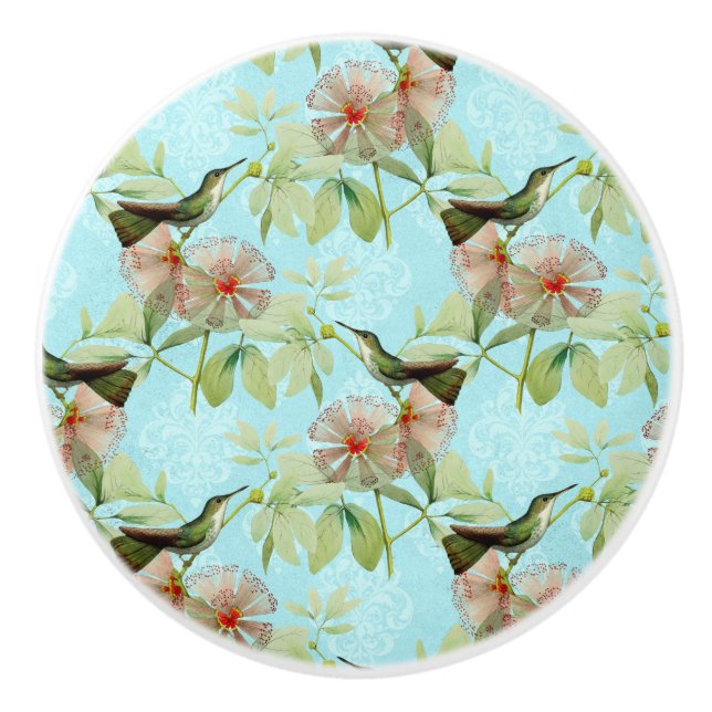 Pomo De Cerámica Colibri Green Leaf Spring (Anverso)