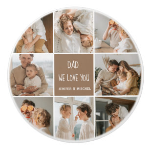 Pomo De Cerámica Collage Photo Dad We Love Happy Fathers Day
