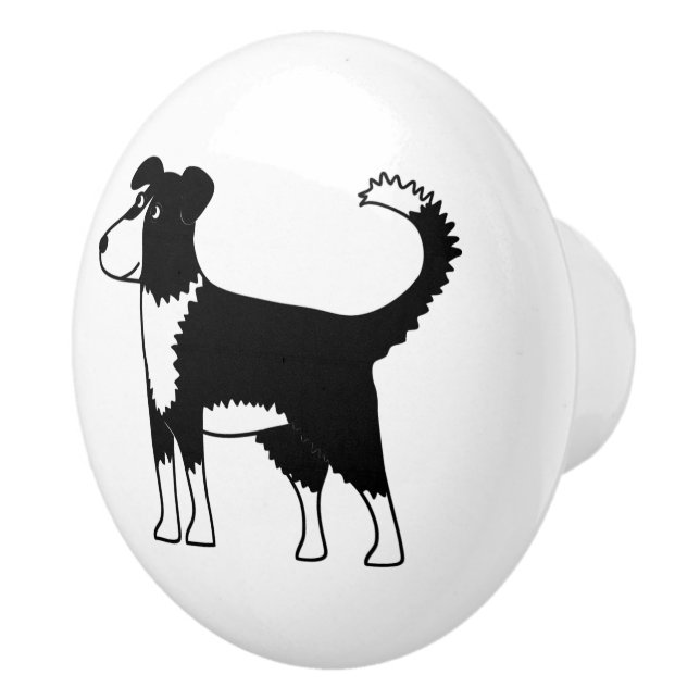 Pomo De Cerámica Collie Dog (Derecha)