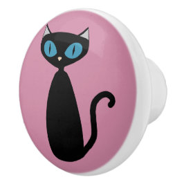 Pomo De Cerámica Color de encargo del gato de la MOD - botón del