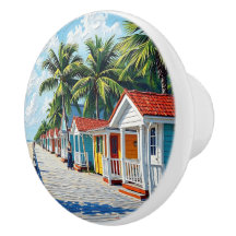Coloridas Cabañas Tropicales Vibrantes de Playa