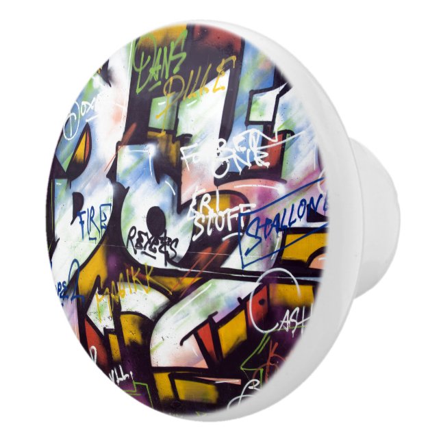 Pomo De Cerámica Coloridas Palabras de Graffiti (Derecha)