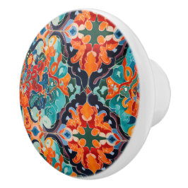 Pomo De Cerámica Colorido acuarela Patrón de mosaico marroquí