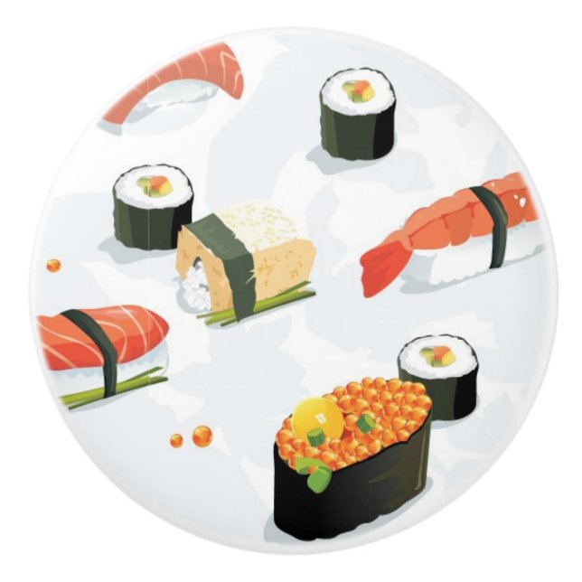 Pomo De Cerámica Comida japonesa: Modelo del sushi (Anverso)