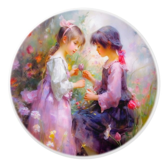 Pomo De Cerámica Compartir Rosas y amistad (Anverso)