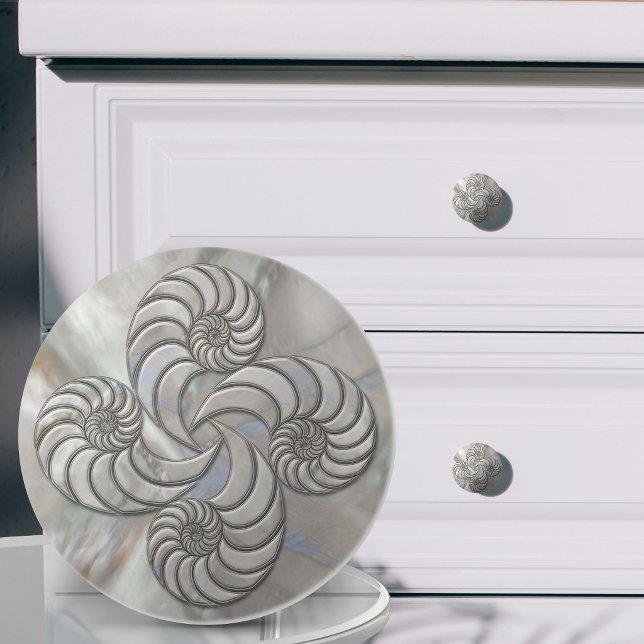 Pomo De Cerámica Concha de Nautilus Falso Nacar (Subido por el creador)