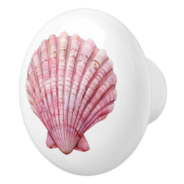 Pomo De Cerámica Concha marina rosa costera (Derecha)